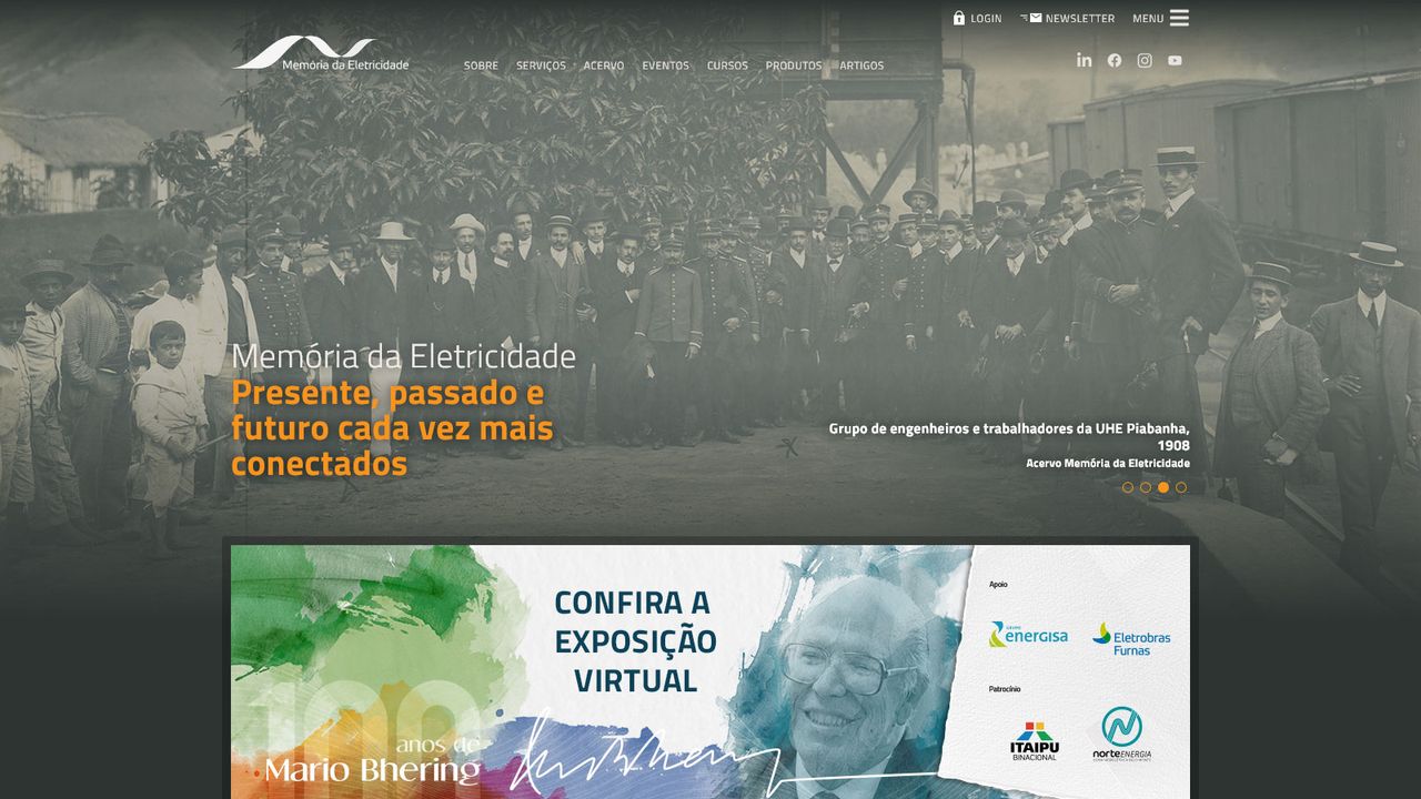 screenshot of the home page