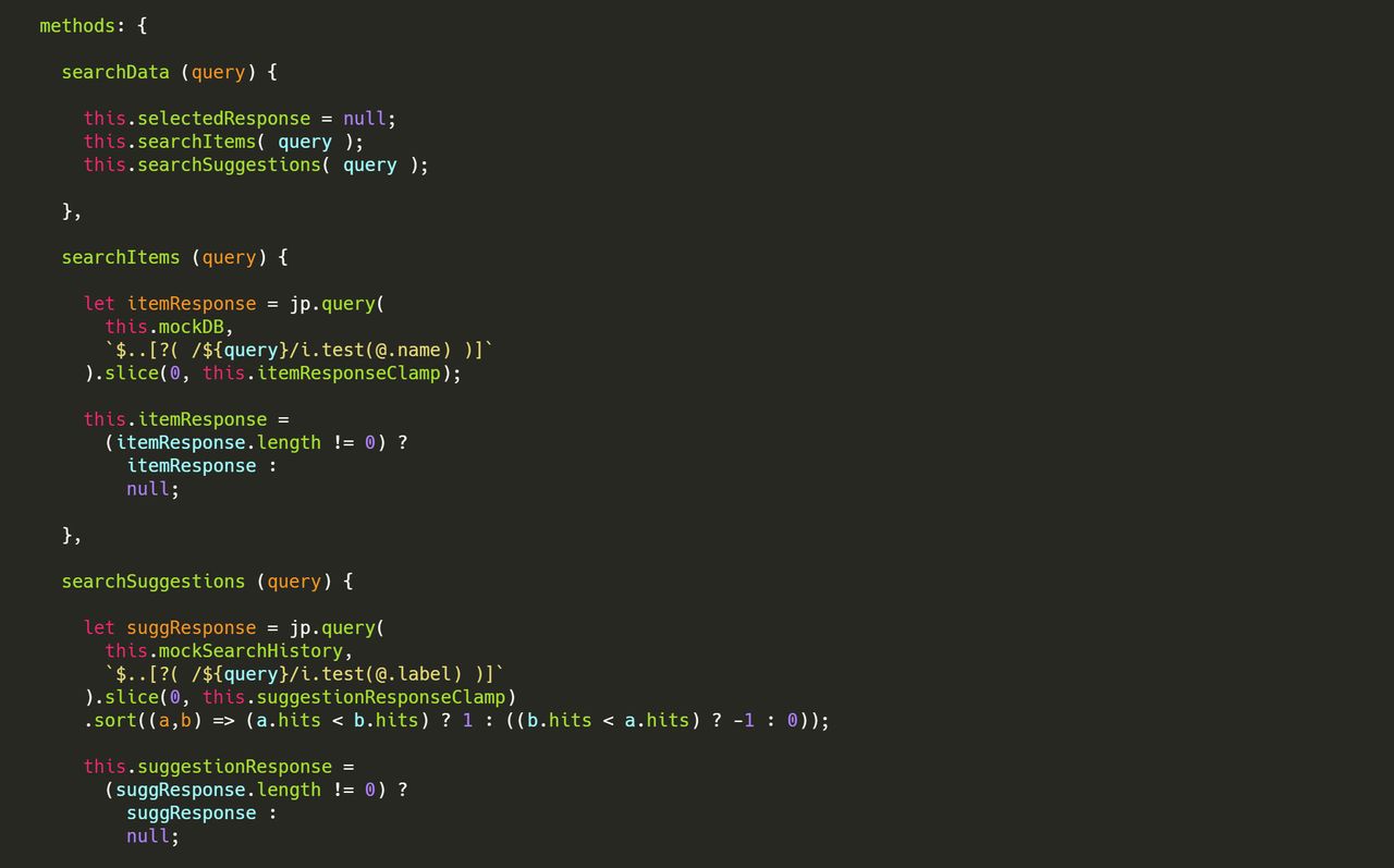 a screenshot of Vue code for my prototype